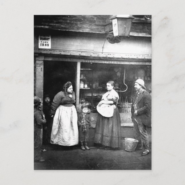Street scene in Victorian London Postcard (Front)