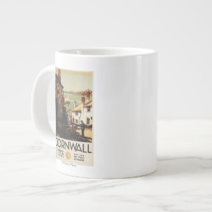 Street Scene with Two Men Working Railway Large Coffee Mug