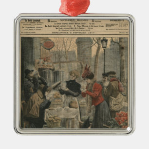 Street scenes of Paris breakfast in open air Metal Ornament