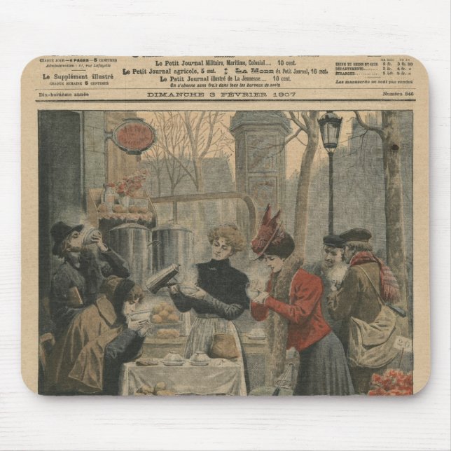 Street scenes of Paris breakfast in open air Mouse Pad (Front)