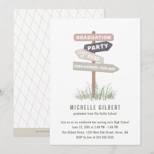 Street Sign 8th Grade Gradution Party Invitation