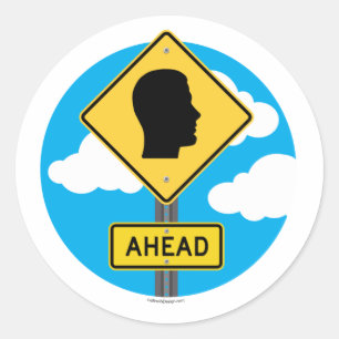 Street Sign AHEAD Classic Round Sticker