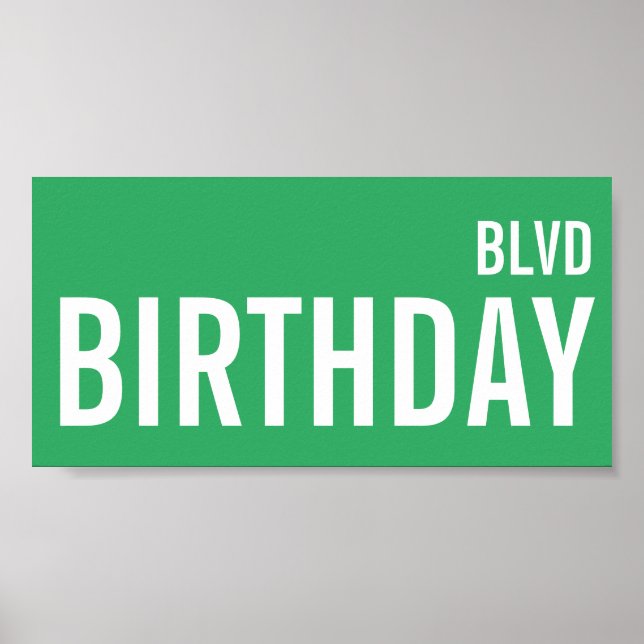 Street Sign Birthday Boulevard Decoration Sign (Front)