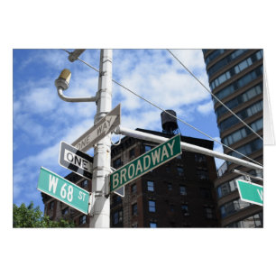Street Sign Broadway W. 68th Upper West Side NYC