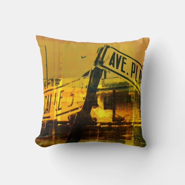Street Sign Throw Pillow (Front)