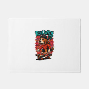 Street Style Beagle Skateboarding Graffiti Art Doormat