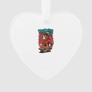 Street Style Beagle Skateboarding Graffiti Art Ornament