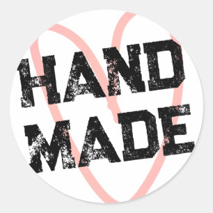 Street Style Distressed College Font Business Classic Round Sticker