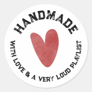 Street Style Distressed College Font Business  Classic Round Sticker