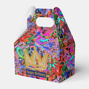 Street style graffiti with gold crown  favor box