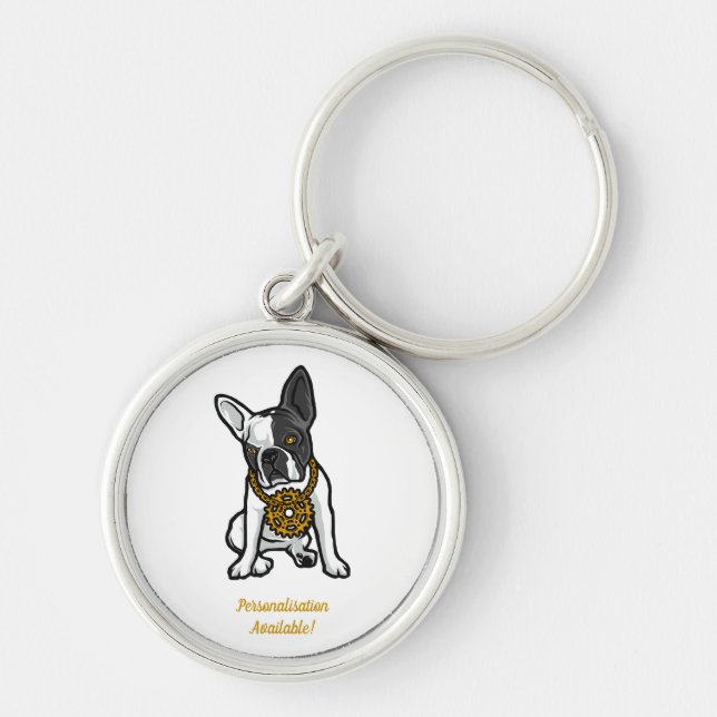 Street Style Pug Dog Keychain (Front)