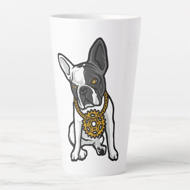 Street Style Pug Dog Latte Mug (Front)