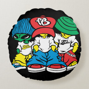 Street Style Squad” Round Pillow