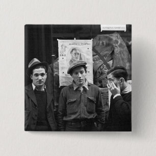 Street Toughs for FDR: 1936 2 Inch Square Button
