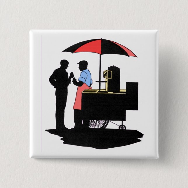 Street Vendor 2 Inch Square Button (Front)