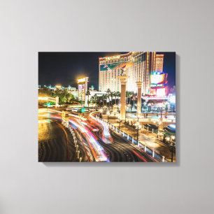 Street View of Las Vegas Nevada in the Evening Canvas Print