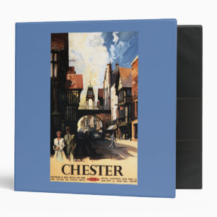 Street View with Couple & Tower Clock Rail Binder