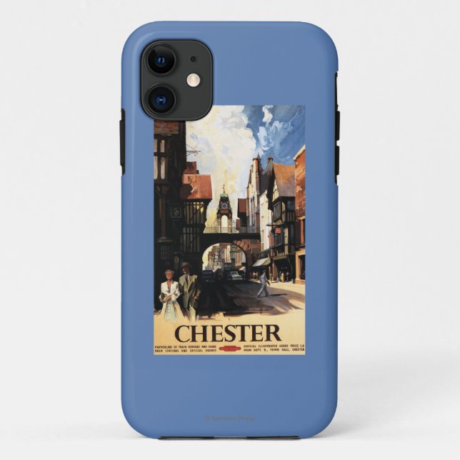 Street View with Couple & Tower Clock Rail Case-Mate iPhone Case (Back)