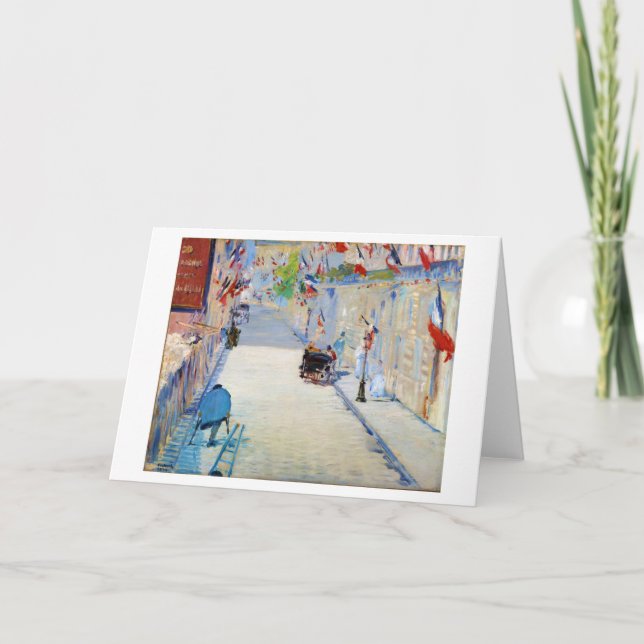 Street with French Flags, Manet Card (Front)