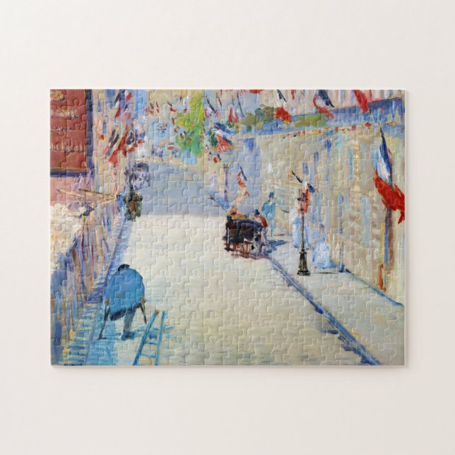Street with French Flags, Manet Jigsaw Puzzle (Horizontal)
