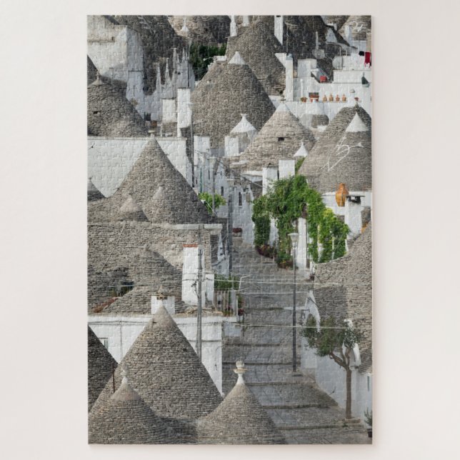 Street with trulli houses in Alberobello, Puglia Jigsaw Puzzle (Vertical)