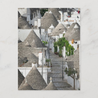 Street with trulli houses in Alberobello, Puglia Postcard