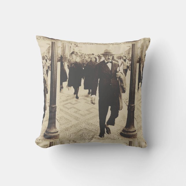 Streets in Lisbon (Fernando Pessoa) Throw Pillow (Front)