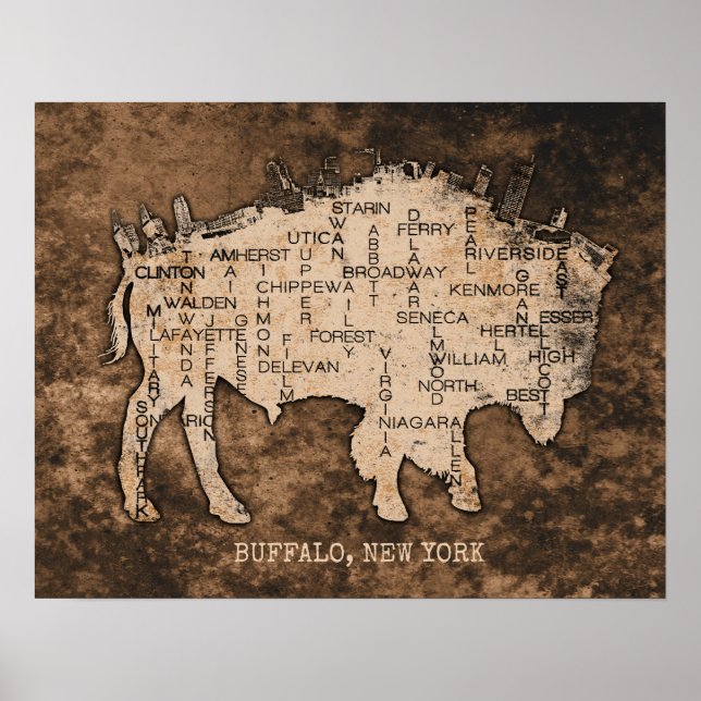 Streets of Buffalo Wall Art by RMB Art & Design (Front)