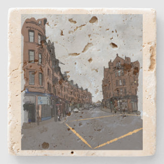 Streets of Glasgow, Scotland Stone Coaster
