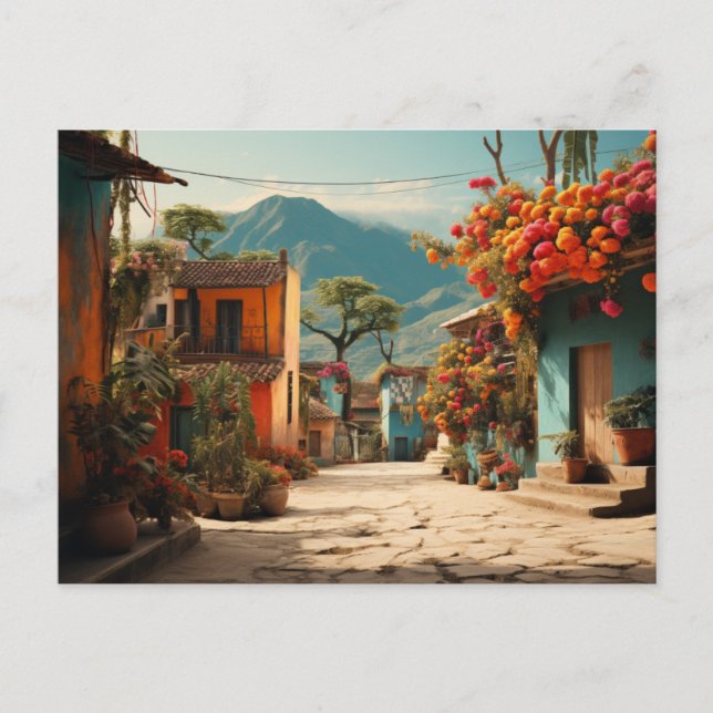 Streets of Mexico  Holiday Postcard (Front)