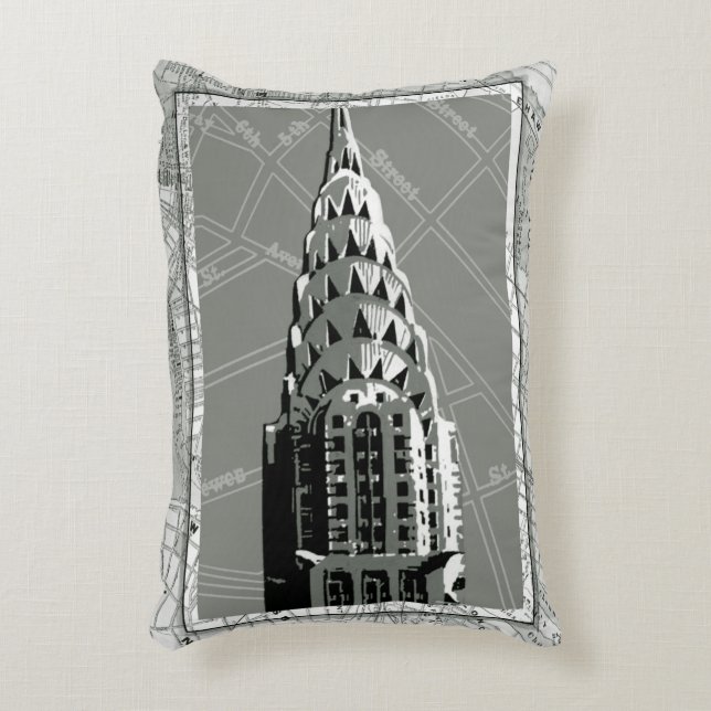 Streets of New York with Empire State Building Decorative Pillow (Front(Vertical))