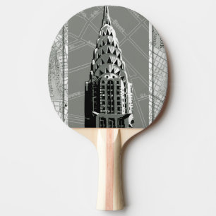 Streets of New York with Empire State Building Ping Pong Paddle