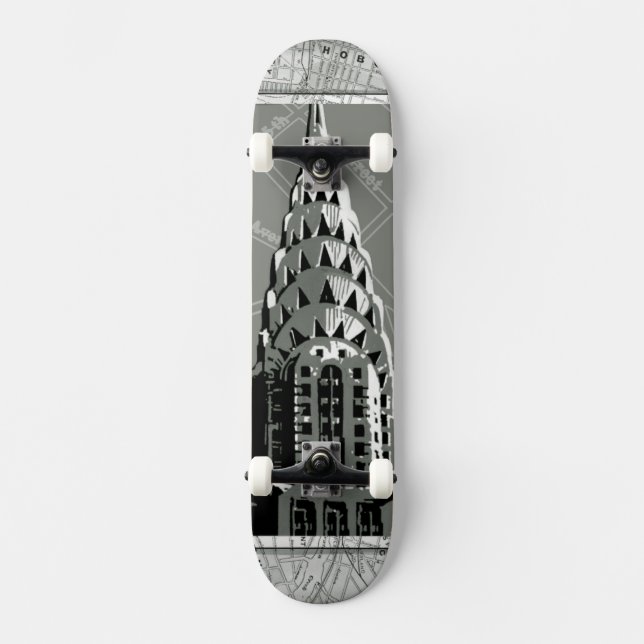 Streets of New York with Empire State Building Skateboard (Front)