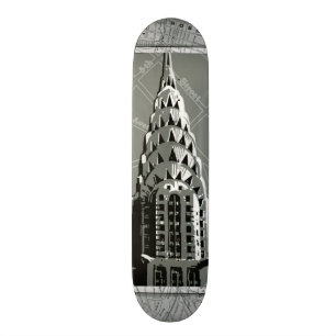 Streets of New York with Empire State Building Skateboard