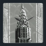 Streets of New York with Empire State Building Square Wall Clock<br><div class="desc">Have you been to New York? Then you'll love this print of the streets of the city with an inset of the Empire State Building. Buy this piece and bring yourself a little closer to the Big Apple!</div>