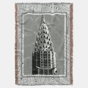 Streets of New York with Empire State Building Throw Blanket
