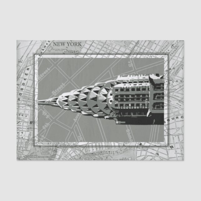 Streets of New York with Empire State Building Tissue Paper (Front)