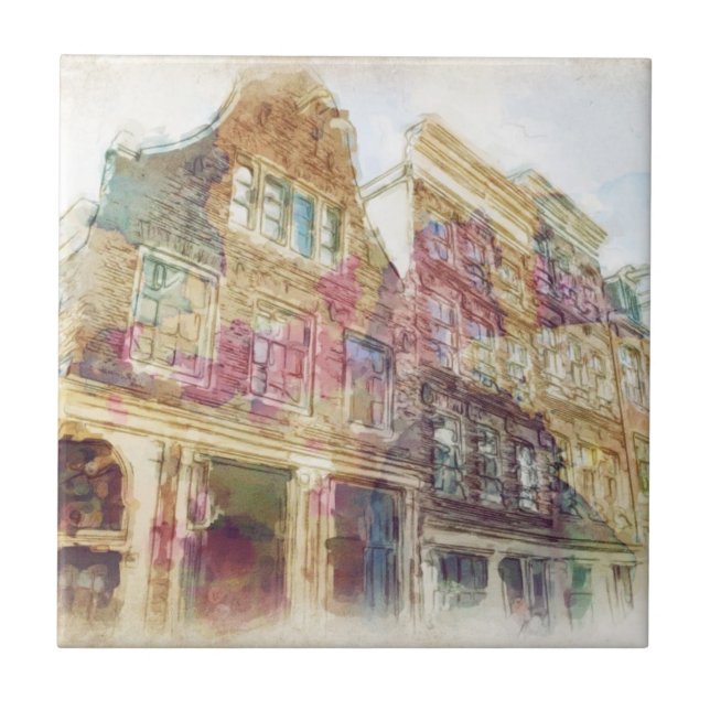 Streets of Old Amsterdam Tile (Front)