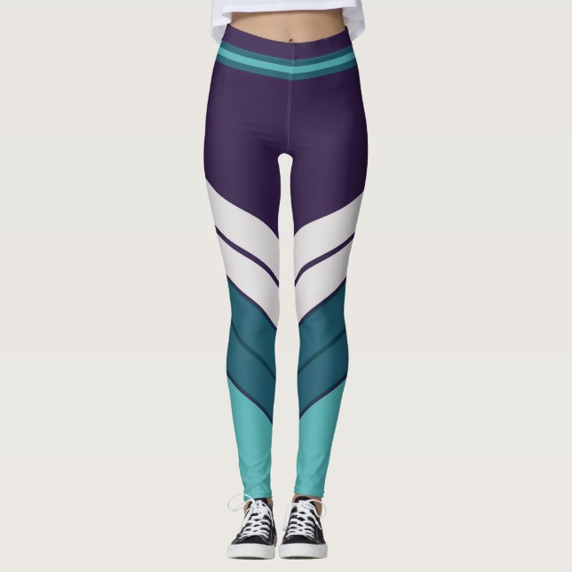 Streetwear Color Block Leggings – Purple, Lavender (Front)