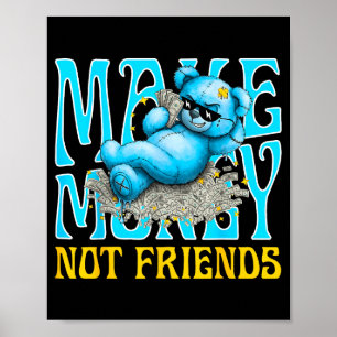 Streetwear Retro Matching Gamma Blue Funny Make Mo Poster