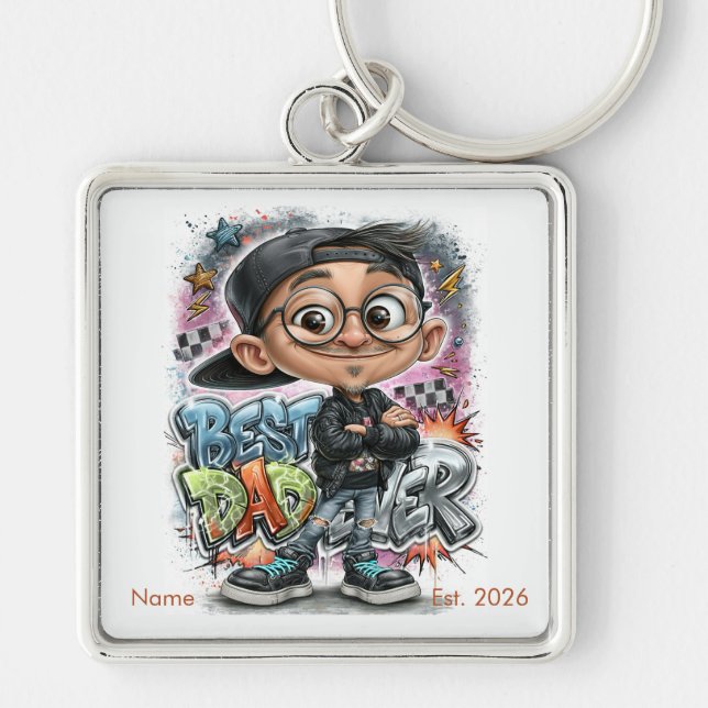 Streetwear Skater Dad Keychain (Front)