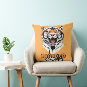 Streetwise Stripes   Cool Tiger Art Throw Pillow