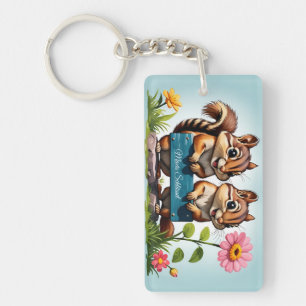 Streifenhörnchen schicken Grüße Keychain