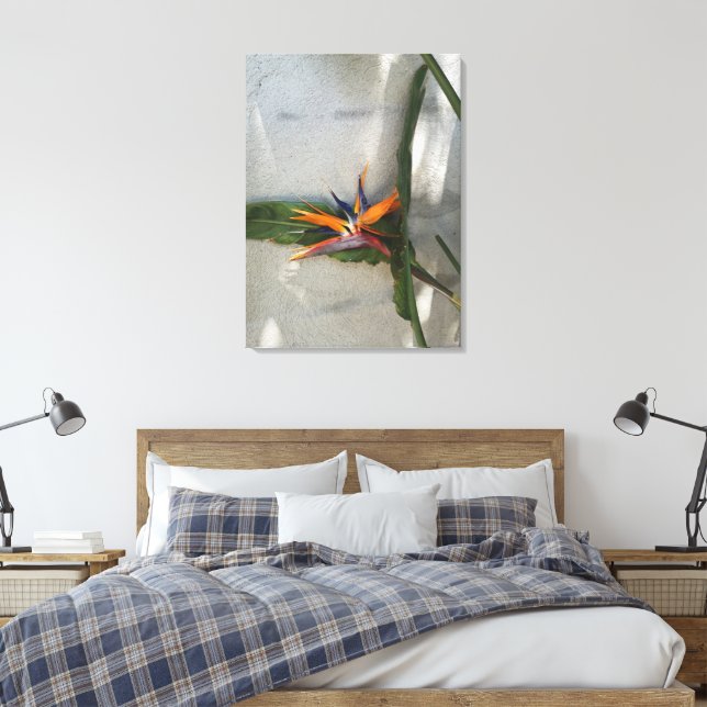 strelitzia devant une impression sur toile murale (Insitu(Chambre))