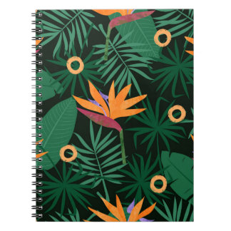 Strelitzia Flowers: Tropic Vintage Background Notebook