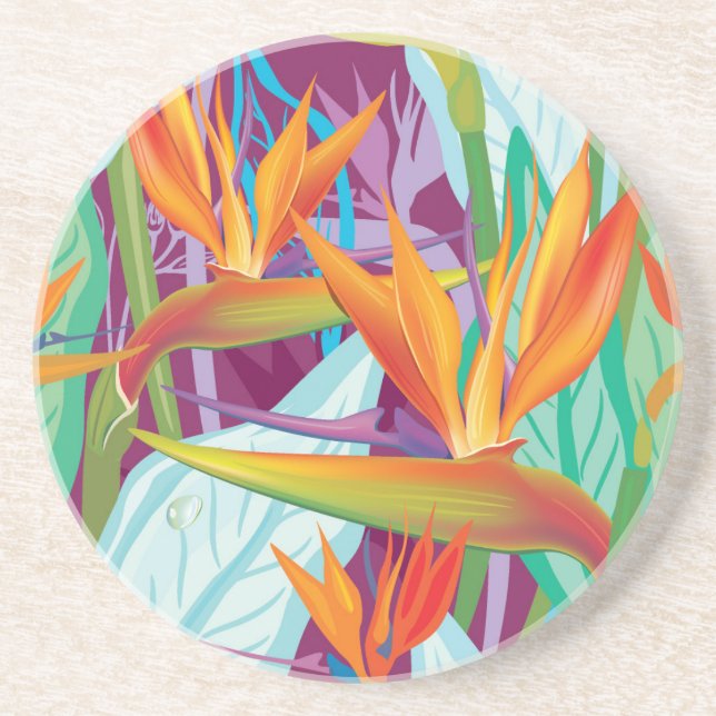 Strelitzia Pattern Coaster (Front)