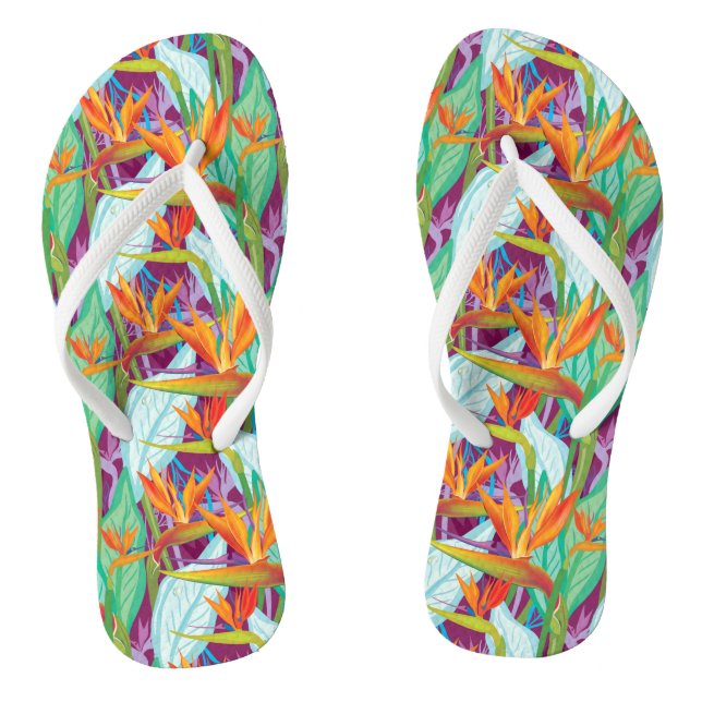 Strelitzia Pattern Flip Flops (Footbed)