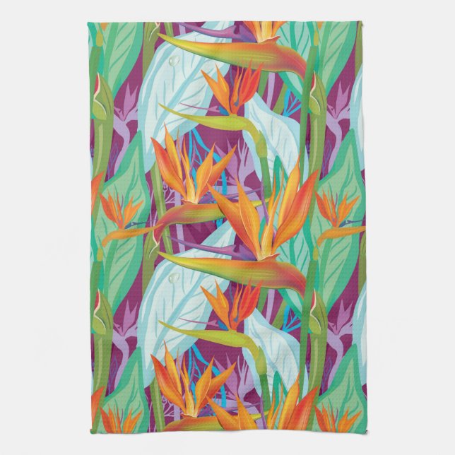 Strelitzia Pattern Kitchen Towel (Vertical)