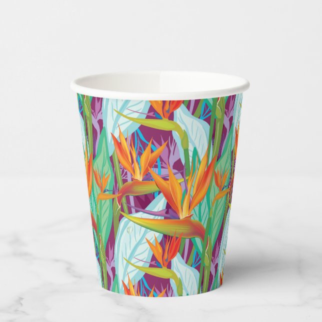 Strelitzia Pattern Paper Cups (Left)