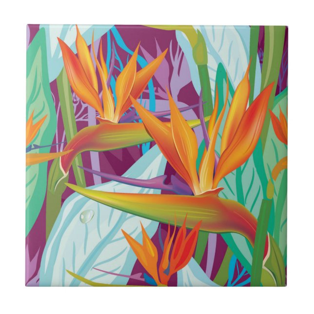 Strelitzia Pattern Tile (Front)